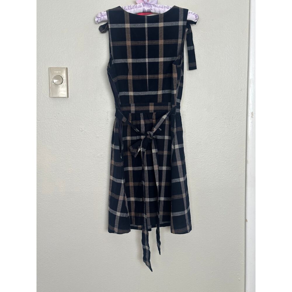 Revolve J.O.A. Tie Shoulder Plaid Mini Dress Navy Blue Preppy casual retail $95 - Picture 7 of 9